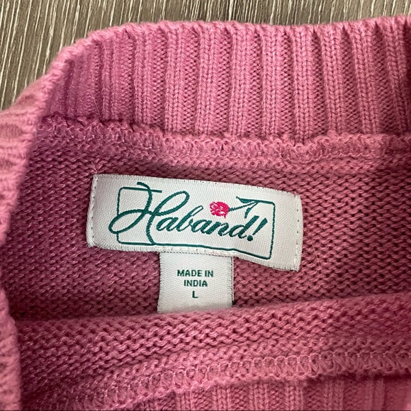 Vintage 90s Mauve Pink Habrand! Crewneck Sweater - Picture 7 of 10